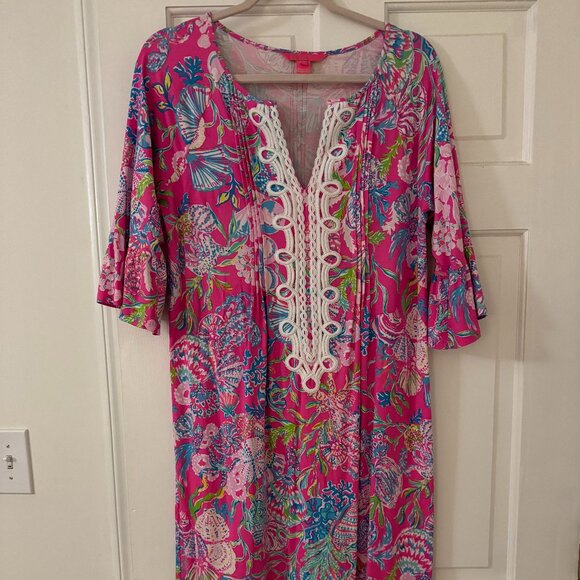 Lilly Pulitzer Pink and Blue Floral Dress - Picture 1 of 2